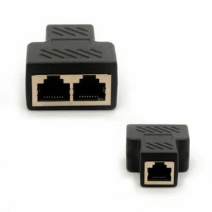 RJ45 Adaptador A 2 RJ45 HEMBRA Extensor de conector de LAN Ethernet CAT 5 6 - Imagen 1 de 5