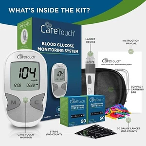 Care Touch Blood Glucose Meter Kit - Diabetes Testing Kit with Glucometer, Test - Picture 1 of 3