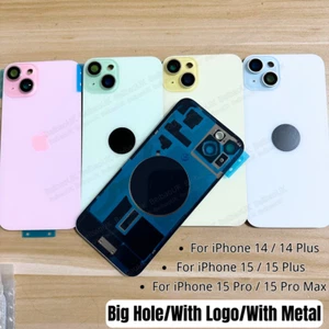 Pour iPhone 14 15 Plus 15 Pro Max Vitre Arrière Remplacement Coque Arrière Gros Trou Lot - Photo 1 sur 3