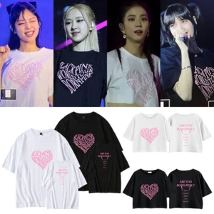 Maglietta KPOP BORN PINK World Tour Jennie Jisoo Lisa rosa maglietta top estivo - Foto 1 di 14