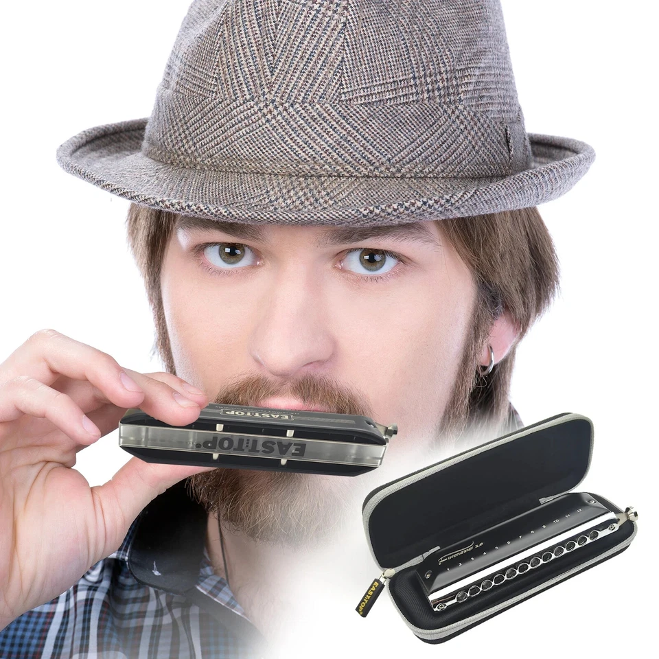 EASTTOP Updated FORERUNNER 2.0 without valves Chromatic Harmonica 12Hole 48Tones - Image 1 of 4