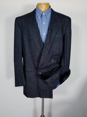 Vintage Christian Dior 46L Double Breast tweed Donegal blazer Sport Coat Jacket - Image 1 of 4