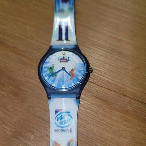 Reloj Intel Bunny People Holograma Móvil Banda Pentium 2 Publicidad Interna Nuevo - Imagen 1 de 13