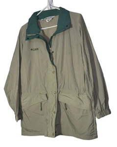 Vintage Columbia Damen Anorak Full Zip Jacke Gr. M Beige Nylon LESEN - Bild 1 von 8