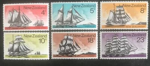 New Zealand 1975 "Sailing Ships" complete set of 6 MLH Stamps - Picture 1 of 1