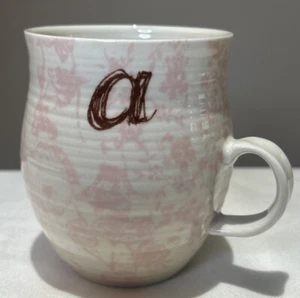 Anthropologie Homegrown Letter Monogram Initial Floral Coffee Mug. Price Per Mug - Picture 1 of 6