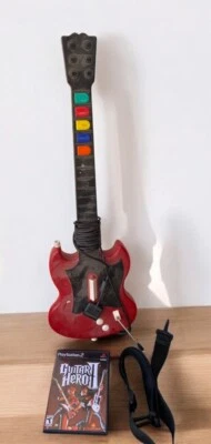 Guitar Hero Red Octane Gibson SG PlayStation 2 PS2 Guitar With Guitar Hero 2 - Image 1 of 4