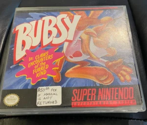 Bubsy Cartridge and manual in video store box SNES - Picture 1 of 5