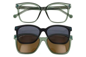 Damen Lesebrille Hally & Son HS999C04 (Grün) + Polarisationsclips - Bild 1 von 1