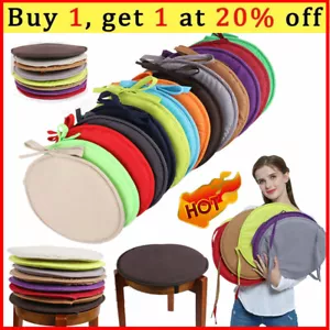Round Chair Cushions Seat Pad Removable Cover for Stool Patio HomeDining 38x38cm - Picture 1 of 26