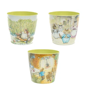 Juego de 3 macetas de bambú Beatrix Potter Peter Rabbit And Friends ecológicas - Imagen 1 de 4