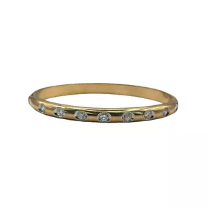 18ct 18K Yellow Gold Diamond Hinge Oval Bangle TDW 0.96ct 13.82 Grams 55mm. New - Picture 1 of 12