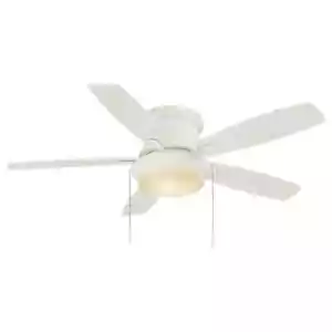Hampton Bay Roanoke 48 in. Indoor/Outdoor White Ceiling Fan with LED Bulbs - Picture 1 of 15