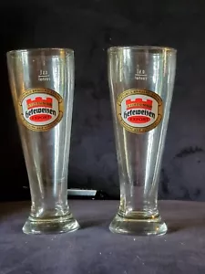 Set of Two (2) Beautiful 9” Hefeweizen Beer Glasses Stiftungs Brauerei Erding - Picture 1 of 7