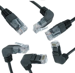 Cable LAN de red Ethernet RJ45 Cat5e parche en ángulo recto plomo Internet 1m 2m 3m - Imagen 1 de 15