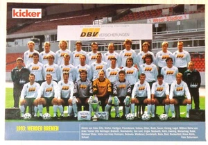 Kicker Team Poster - SV Werder Bremen - Saison 1993 Deutscher Meister - Bild 1 von 1