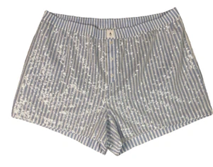 Boxer Anthropologie The Wren edizione paillettes - blu chiaro taglia 2X tasche - Foto 1 di 10