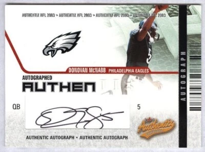 2003 Fleer Authentix Donovan Mcnabb Philadelphia Eagles Auto #AA-DM Autograph - Image 1 of 2