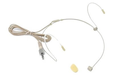 Beige Headset Mic Headworn Microphone Double earhook for Sennheiser Wireless - Image 1 of 4