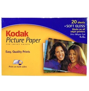 Papel fotográfico Kodak - impresora de inyección de tinta 20 hojas impresión brillo suave - 4x6 - PP-1-A - Imagen 1 de 4