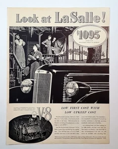 1937 Cadillac LaSalle V-8 Look at LaSalle! $1095 And Up Vtg Magazine Print Ad - Picture 1 of 3