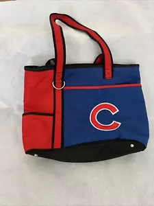 MLB Chicago Cubs Carry All Tote Purse. Red And Blue With Chicago Cubs Logo - Picture 1 of 24