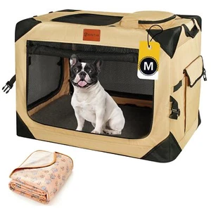 AlfaTok Collapsible & Foldable Travel Dog Crate - Soft, Portable for Medium - Picture 1 of 6