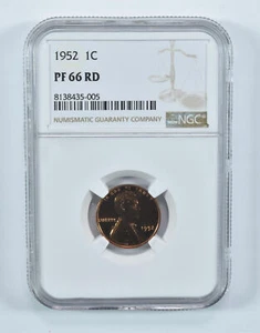 1952 Lincoln Wheat Cent PF66 RD NGC Brown Label - Picture 1 of 5