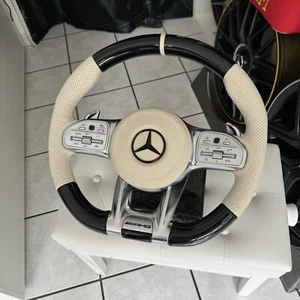 Mercedes AMG Holz Leder Lenkrad Designo Porcellain Piano schwarz S-Klasse W222 - Bild 1 von 24