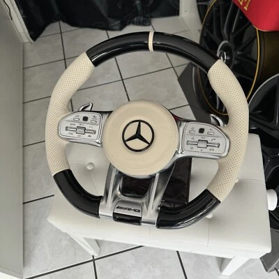 Mercedes AMG Holz Leder Lenkrad Designo Porcellain Piano schwarz S-Klasse W222 - Bild 1 von 4