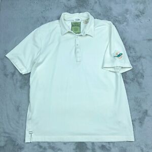 Tommy Bahama Shirt Men's Large White Miami Dolphins Polo Short Sleeve
