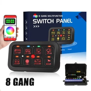 8 Gang Control Switch Panel LED Light Relay System Kit Car Truck Boat Universal - Picture 1 of 12