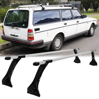 For Volvo 240 245 740 Wagon Roof Rack Crossbar Cargo Carrier Luggage Rain Gutter Foto 1 de 4
