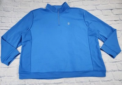 Izod MENS SIZE 2XB 1/4 Zip Pullover Performance Golf Stretch Blue Sweatshirt  - Image 1 of 4