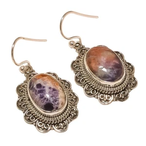 Pendientes Bertrendita Plata de Ley 925 Sólida Joyería 1.50" SER-65 - Imagen 1 de 3