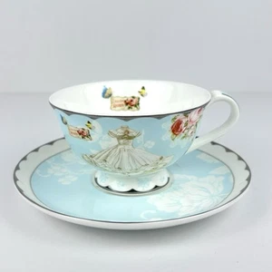 Floris “Dozen Roses” Tea Cup And Saucer Decorative Dishware Bridal Gift - Picture 1 of 13