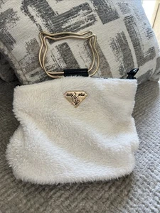 Baby Phat White Fur Hand Held Purse. Cross Body Rings On Purse No Strap - Picture 1 of 13