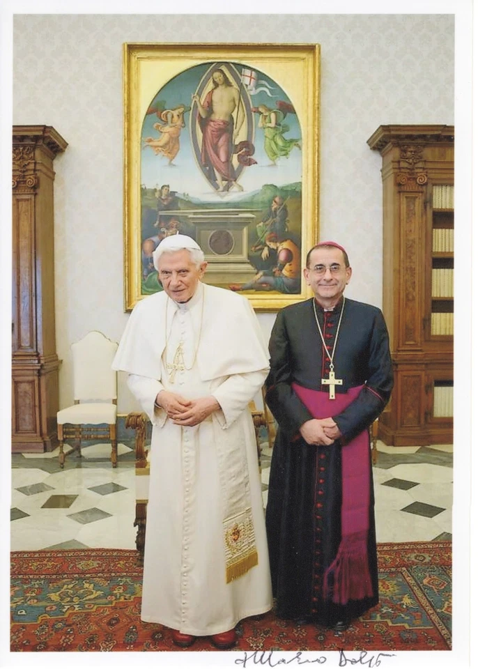 Original signiertes Foto Erzbischof Mario Delpini - Mailand Papst Benedikt XVI. - Bild 1 von 1