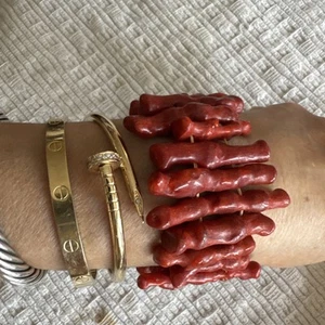 Vintage Armband mit roten Korallenzweigen - Bild 1 von 6