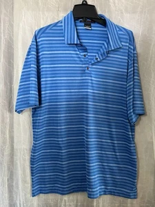 Tiger Woods Collection Polo Shirt With Snaps Size L Striped - Picture 1 of 4
