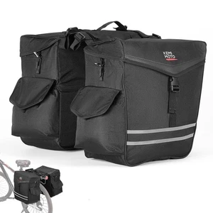 Bolsa de alforjas para bicicleta 40L para bastidor trasero bolsas de sillín con cubierta impermeable para lluvia - Imagen 1 de 12