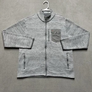 Criquet Jacke Herren Large meliert grau durchgehender Reißverschluss Performance Pullover Fleece gebraucht, in einwandfreiem Zustand - Bild 1 von 14
