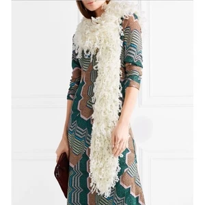 Missoni Italy Boa Scarf Made in Italy RUNWAY Ivory Long Faux Shearling $630 New - Picture 1 of 14
