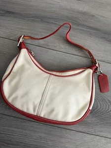 Bolso Hobo De Colección Coach 7571 Hamptons Demi Y2K Pequeño Beige/Rojo - Imagen 1 de 17