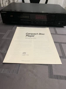 SONY CDP-770 COMPACT DISC PLAYER - NO REMOTE - PARTS/REPAIR With Manual - Picture 1 of 21