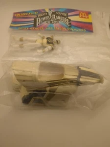 Mighty Morphin Power Rangers Movie 1995 McDonald's Toy White Ranger with Falcon - Picture 1 of 4