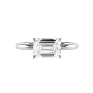 IGI Lab Grown 1.50 Ct Emerald Cut Diamond Engagement Ring 14k White Gold - Picture 1 of 12