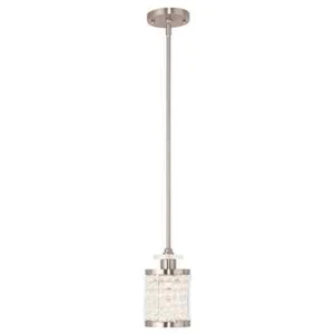 Livex Lighting 50560-91 Grammercy 1 Light Mini Pendant In Brushed Nickel 48" Max - Picture 1 of 5