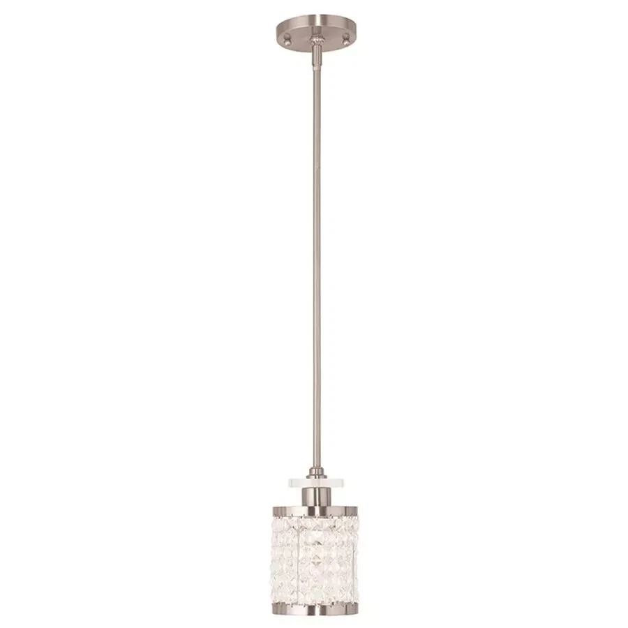 Livex Lighting 50560-91 Grammercy 1 Light Mini Pendant In Brushed Nickel 48" Max - Image 1 of 4