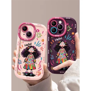 For Apple 161514 mobile phone case Curly Hair Graffiti Girl - Picture 1 of 12